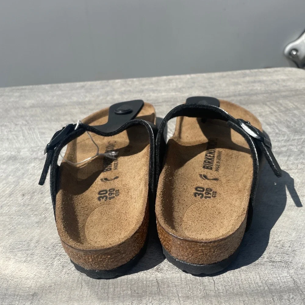 Birkenstock Gizeh Kids Black Birko-Flor Thong Sandals‎ Size 30 190 L9 M12